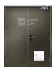 Противопожарная дверь двупольная глухая ДПМ-02 3-го типа со стыковочным узлом